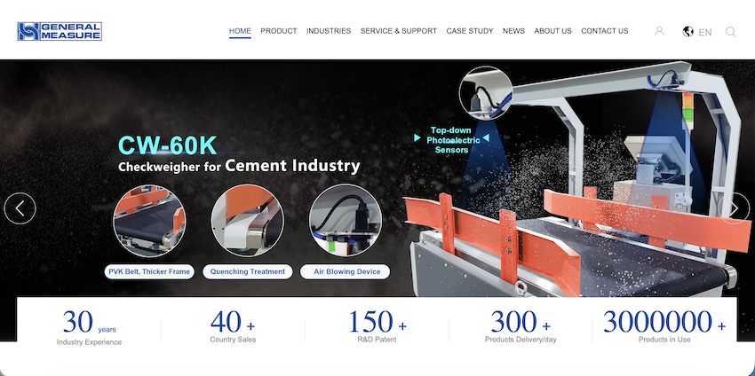 Industrial automation and weighing solutions website developed by Xpecto IT Solutions