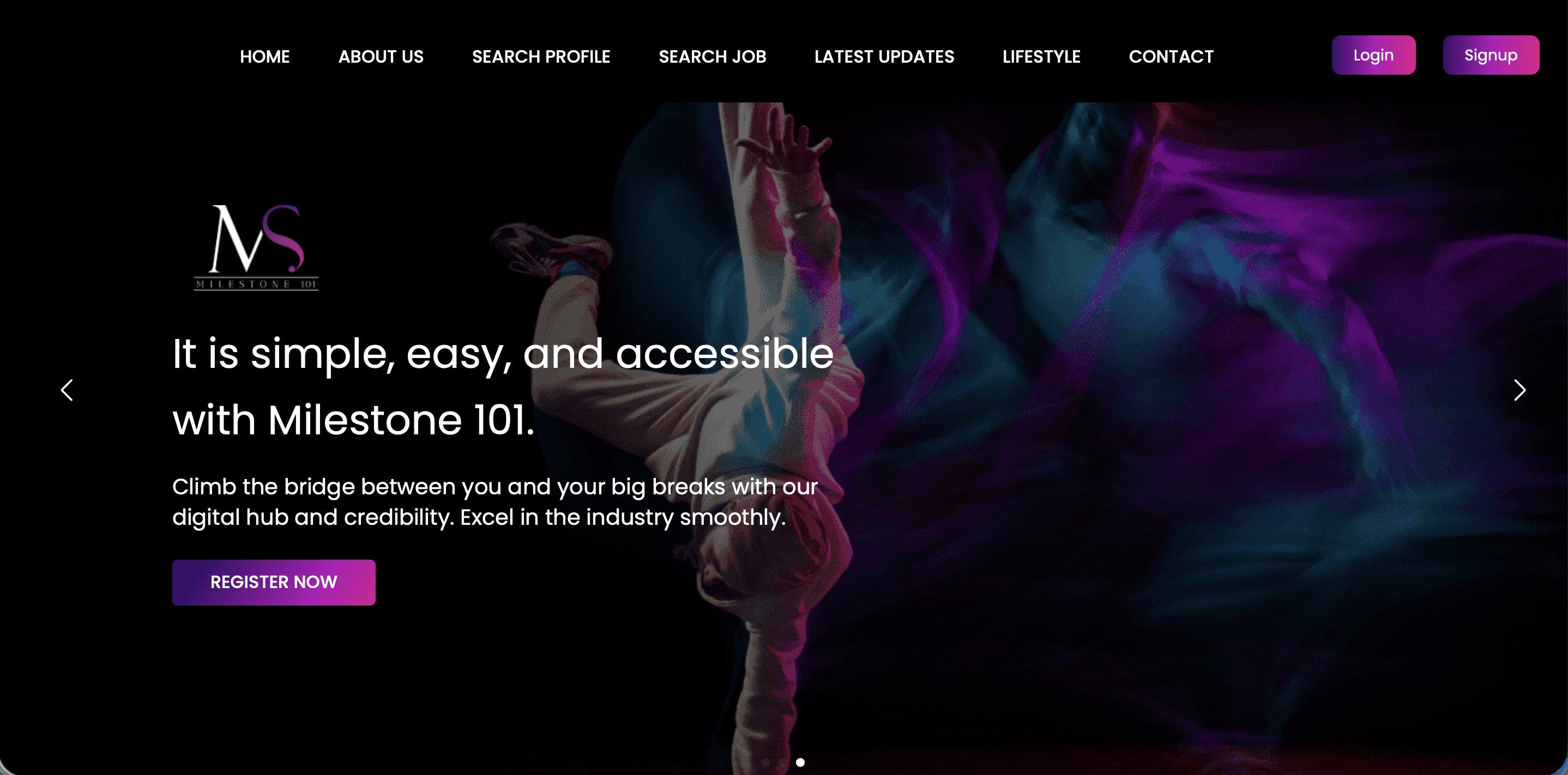 Media and entertainment platform website developed by Xpecto